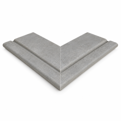 ROSA GRES Iconic Grey 665 – „Prestige“ išorinio kampo plytelė (1 vnt.)