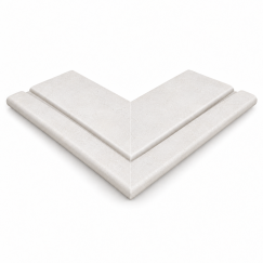 ROSA GRES Iconic White 665 – „Prestige“ išorinio kampo plytelė (1 vnt.)