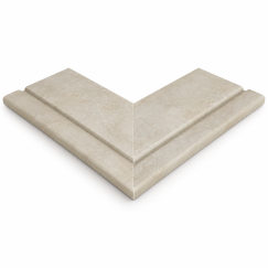 ROSA GRES Mistery White 665 – „Prestige“ išorinio kampo plytelė (1 vnt.)